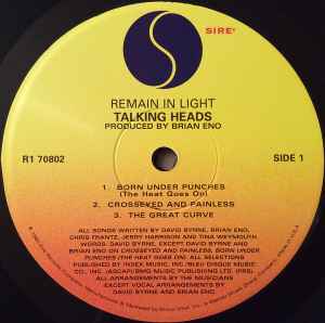 Image of Label Cover of LP - VG+/VG+ - TALKING HEADS, Remain In Light (Sire; R1 70802, US 2006 Reissue, Inner & Insert, 180 Gram Vinyl), ,  - 4216432C