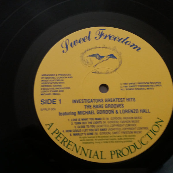 Image of Label Cover of LP - VG/G+ - THE INVESTIGATORS FEATURING MICHAEL GORDON AND LORENZO HALL, Investigators Greatest Hits - The Rare Grooves (Sweet Freedom Records; SFR LP 006, UK 1991), ,  - 2926280E