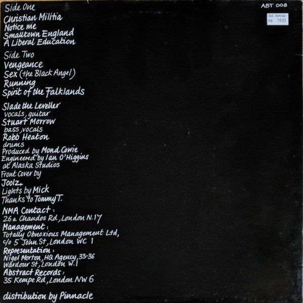 Image of Back Cover of LP - VG/VG - NEW MODEL ARMY, Vengeance (Abstract Records; ABT 008, UK 1984, No Inner Version), ,  - 1526133E