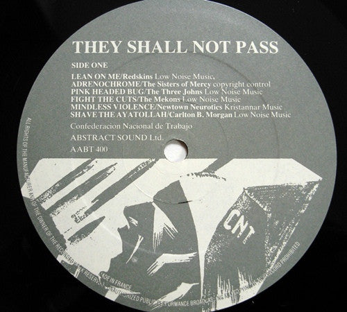 Image of Label Cover of 0326146E: LP - VARIOUS (SISTERS OF MERCY, THREE JOHNS, MEKONS, REDSKINS ETC), They Shall Not Pass (Abstract Sounds; AABT 400, UK 1985) Strong VG  VG+/VG
