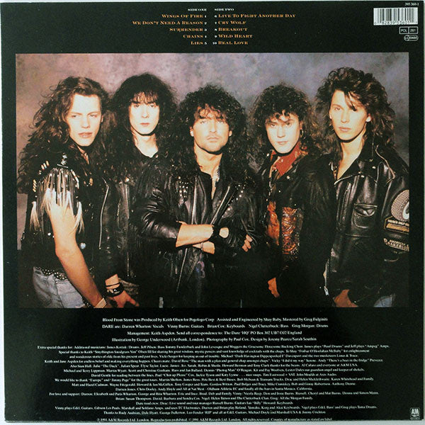 Image of Back Cover of LP - VG/VG - DARE, Blood From Stone (A&M Records; 395 360-1, UK 1991, Featuring Professor Brian Cox), ,  - 2326240E