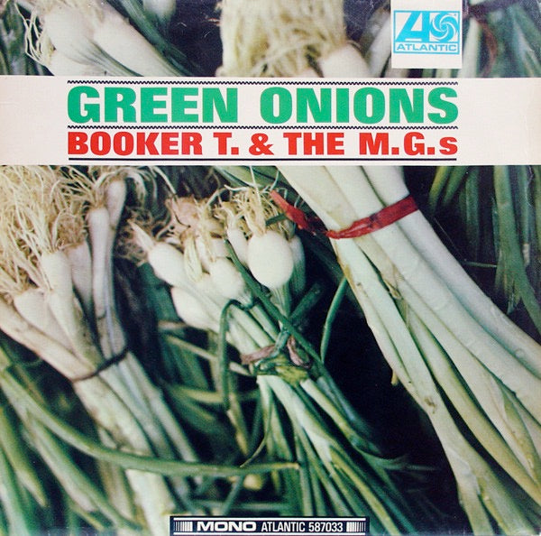 Image of Front Cover of LP - G+/G+ - BOOKER T AND THE MGS, Green Onions (Atlantic Plum & Orange; 587033, UK 1966 Reissue, Mono), Light marks to disc. Split to spine.,  - 2416191C