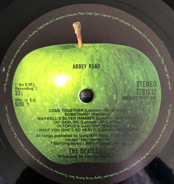 Image of Label Cover of LP - NEW/NEW - THE BEATLES, Abbey Road (Apple Records; 7791512, Worldwide 2019 Reissue, 180 Gram Vinyl, 50th Anniversary Edition Remix By Giles Martin and Sam Okell), , In personal terms between the group, Abbey Road may have marked the beginning of the end but in creative terms it kept pace with the rest of the bands' -by now - classic back catalogue. Having outgrown, to some degree, the shackles of psychedelia, the Beatles began writing music that pointed to a future which they wou