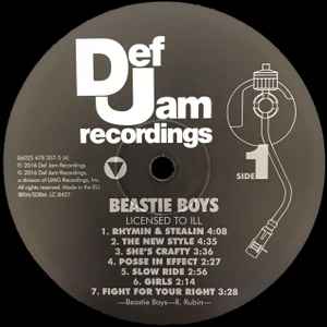 Image of Label Cover of LP - NEW/NEW - BEASTIE BOYS, Licensed To Ill (Def Jam Recordings; 4782075, Europe 2016 Reissue, Gatefold, Inner, 180 Gram Vinyl), , "Licensed to Ill" is the groundbreaking debut studio album by the Beastie Boys. It was the first rap LP to top the US album chart in 1986. Produced by Rick Rubin and the Beastie Boys themselves, the classic LP features hits like "(You Gotta) Fight for Your Right (To Party)", "Brass Monkey", "No Sleep Till Brooklyn", and "Hot It Now, Hit It'". - 4815445C