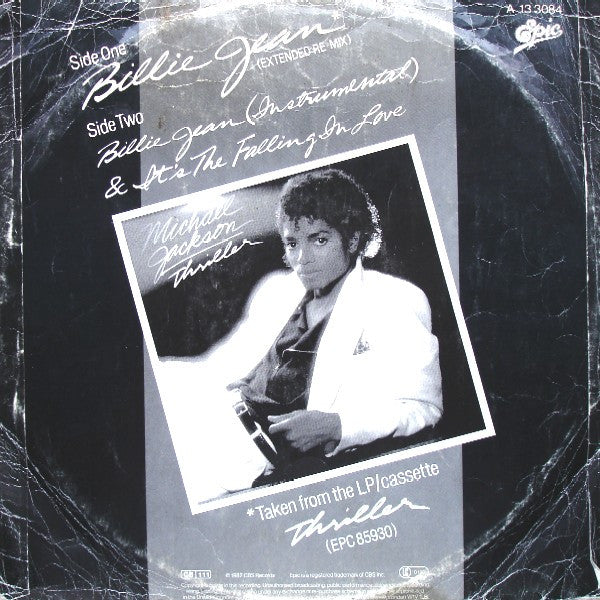 Image of Back Cover of 12" - VG/G+ - MICHAEL JACKSON, Billie Jean (Epic; EPC A13 3084, UK 1983, Picture Sleeve), ,  - 3926029E