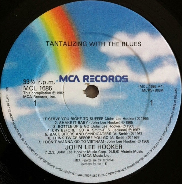 Image of Label Cover of LP - VG/VG - JOHN LEE HOOKER, Tantalizing With The Blues (MCA Records; MCL 1686 (COPS 10592), UK 1982), ,  - 4126451E