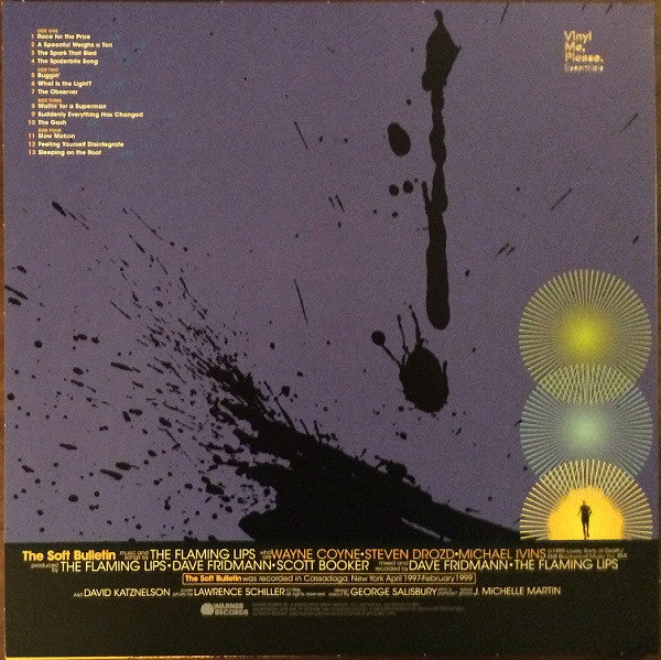 Image of Back Cover of 2xLP - EX/EX - THE FLAMING LIPS, The Soft Bulletin (Vinyl Me, Please; 093624899402, US 2019 Reissue, Gatefold, 2 Inners, Vinyl Me Please Edition: Yellow Mustard vinyl with exclusive art print and lenticular cover art), ,  - 2426104E