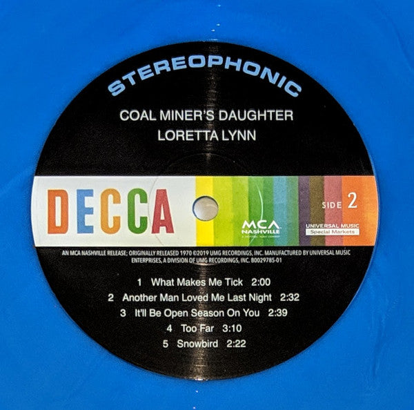 Image of Label Cover of LP - EX/EX - LORETTA LYNN, Coal Miner s Daughter (Vinyl Me, Please; B0029785-01, US 2019 Reissue, Print, Vinyl Me Please Edition: Blue marbled vinyl & exclusive art print), ,  - 2426110E