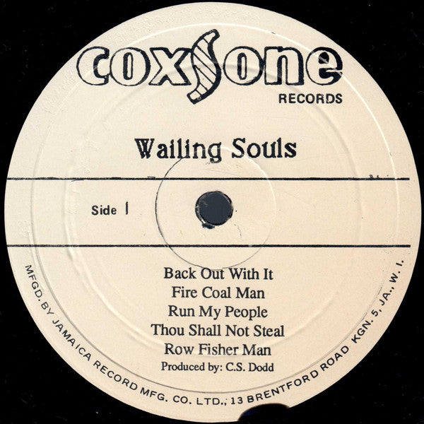 Image of Label Cover of LP - VG/VG+ - THE WAILING SOULS, Wailing Souls (Coxsone Records; , Jamaica 1980s Reissue), Clean disc, but plays with light crackle from press throughout, light fog. Storage wear on sleeve.,  - 3026207E