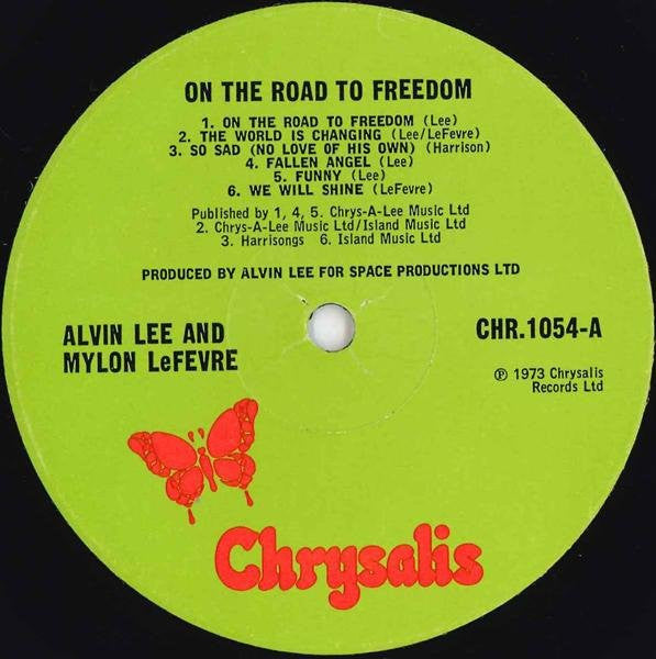 Image of Label Cover of LP - VG/VG - ALVIN LEE AND MYLON LEFEVRE, On the Road to Freedom (Chrysalis; CHR1054, UK 1973, Gatefold), ,  - 2826279E