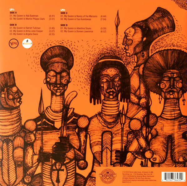 Image of Back Cover of 2xLP - VG+/VG - SONS OF KEMET, Your Queen Is A Reptile (Impulse!; B0027970-01, US 2018, Gatefold), Strong VG to disc. Sleeve has a slightly faded spine!,  - 2816180C