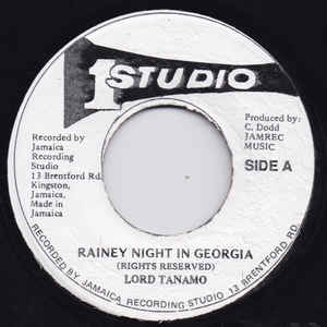 Image of Front Cover of 7" - /VG - LORD TANAMO / THE CHECKMATES, Rainy Night In Georgia / Train To Soulville (Studio One; , Jamaica 1990s Reissue), Light fog from press.,  - 3826301E