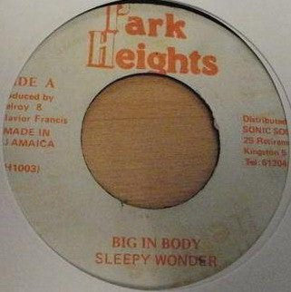 Image of Front Cover of 1354147S: 7" - SLEEPY WONDER, Big In Body / Body Version (Park Heights; (PH1003), Jamaica , Plain Sleeve)   /VG