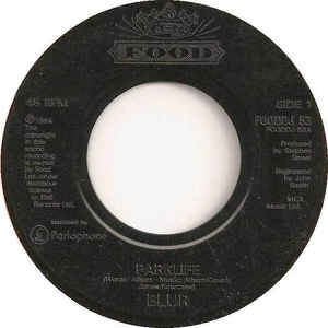 Image of Front Cover of 4715388C: 7" - BLUR, Parklife / Supa Shoppa (Food Large Centre; FOODDJ 53, UK 1994, Plain Sleeve, Jukebox) Strong G+, Light marks, Glossy disc, Plays well with minimal surface noise  /G+