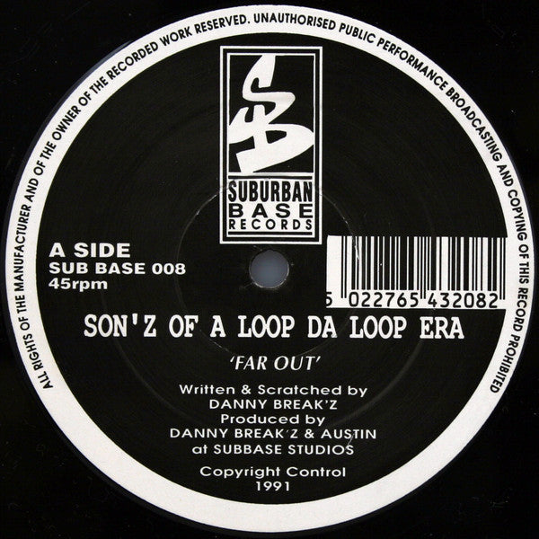 Image of Front Cover of 12" - /G - SON'Z OF A LOOP DA LOOP ERA, Far Out / Higher (Suburban Base Records; SUBBASE 008, Suburban Base Records    SUB BASE 008, UK 1991, Company Sleeve), Plays with the odd click here & there. Doesn't skip or jump though.,  - 2326225E