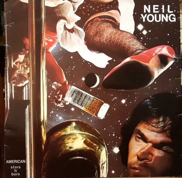 Image of Front Cover of LP - VG+/VG+ - NEIL YOUNG, American Stars 'N Bars (Reprise Records; K 54 088, Europe 1980s Reissue, Insert), ,  - 2616042C