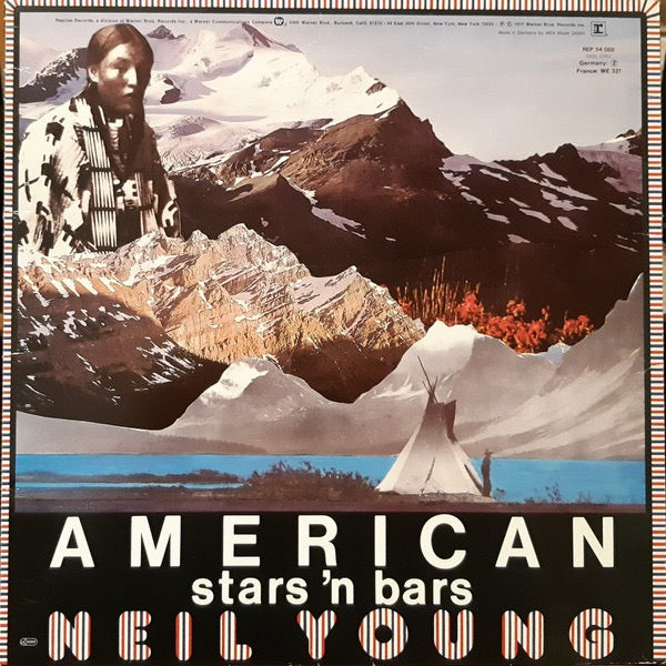 Image of Back Cover of LP - VG+/VG+ - NEIL YOUNG, American Stars 'N Bars (Reprise Records; K 54 088, Europe 1980s Reissue, Insert), ,  - 2616042C
