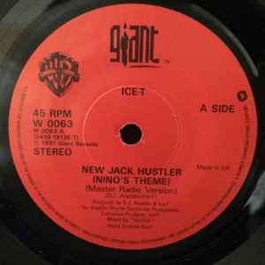 Image of Back Cover of 7" - VG/G+ - ICE-T, New Jack Hustler (Nino's Theme) / 	Lifestyles Of The Rich And Infamous (Giant Records; 5438-19442-7, UK 1991, Picture sleeve), Marks on disc. Some light clicks. Ringwear on sleeve. Promo sticker on back of sleeve.,  - 2026114E