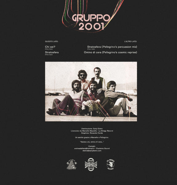 Image of Back Cover of 2024015E: 12" - GRUPPO 2001, Chi Sei? / Stratosfera (Dualismo Sound; DSND002, Italy 2018 Reissue, Picture Sleeve)   VG/VG+