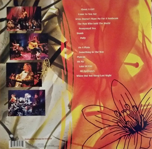 Image of Back Cover of LP - VG+/VG+ - NIRVANA, MTV Unplugged In New York (Geffen / Back To Black; 0720642472712, Europe 2017 Reissue, Inner, 180 Gram Vinyl), ,  - 3046194S