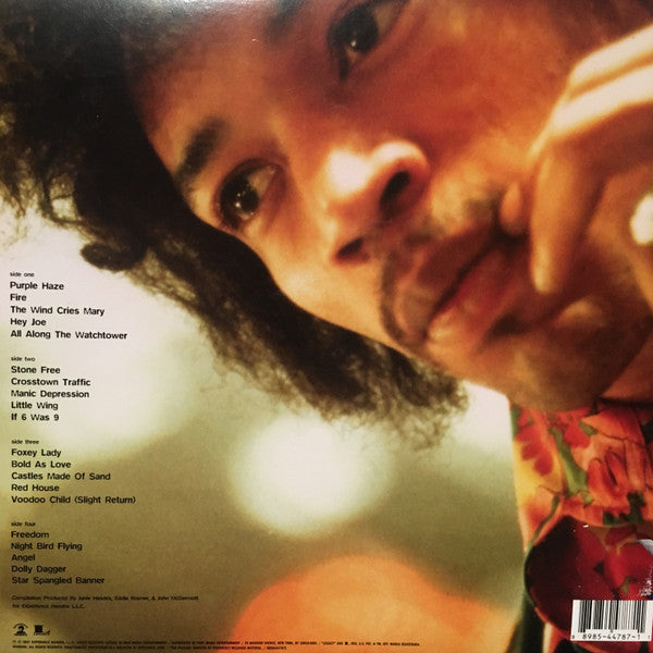 Image of Back Cover of 2xLP - VG+/VG+ - JIMI HENDRIX, Experience Hendrix (The Best Of Jimi Hendrix) (Experience Hendrix; 88985447871, Europe 2017 Reissue, Gatefold, 180 Gram Vinyl), ,  - 3746062S