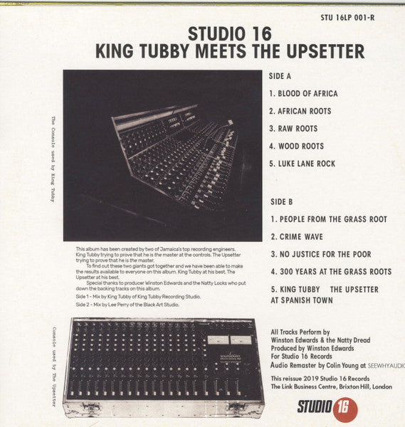 Image of Back Cover of LP - NEW/NEW - KING TUBBY MEETS THE UPSETTER, At The Grass Roots Of Dub 45th Anniversary Edition (Studio 16; STU16LP 001-R, UK 2005 Reissue), ,  - 3416449C