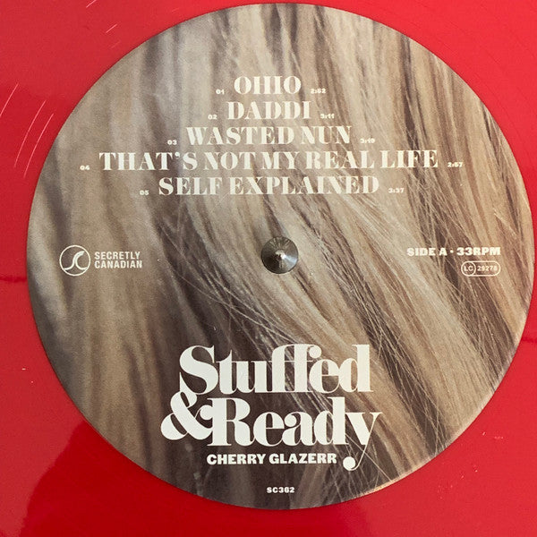 Image of Label Cover of LP - VG+/VG+ - CHERRY GLAZERR, Stuffed & Ready (Secretly Canadian; SC362, Secretly Canadian    SC362LP-C1, US 2019, Gatefold, Insert, Red Vinyl), Very Strong VG+, Ring Wear To Rear Sleeve,  - 0926187E