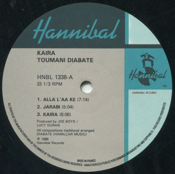 Image of Label Cover of LP - VG/G+ - TOUMANI DIABATE, Kaira (Hannibal Records; HNBL 1338, UK 1988), Strong G+, plays VG.,  - 3746205S