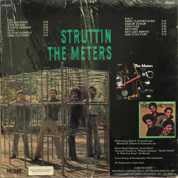 Image of Back Cover of LP - VG/VG+ - THE METERS, Struttin' (Josie Records; JOS 4012, US 1990s Reissue, Scorpio Pressing), Sleeve has wear on upper right corner, close to VG+.,  - 2846283S