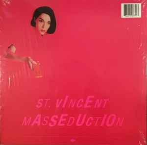 Image of Back Cover of 4125313E: LP - ST. VINCENT, Masseduction (Loma Vista; LVR00224, US 2017, Glossy Sleeve, Inner, Poster, Stickers, Pink Vinyl)   VG+/VG+