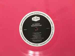 Image of Label Cover of 4125313E: LP - ST. VINCENT, Masseduction (Loma Vista; LVR00224, US 2017, Glossy Sleeve, Inner, Poster, Stickers, Pink Vinyl)   VG+/VG+