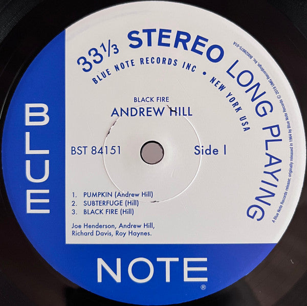 Image of Label Cover of 0245193S: LP - ANDREW HILL, Black Fire (Blue Note; B0029975-01, US 2019 Reissue, Glossy Gatefold Sleeve)   VG+/VG+