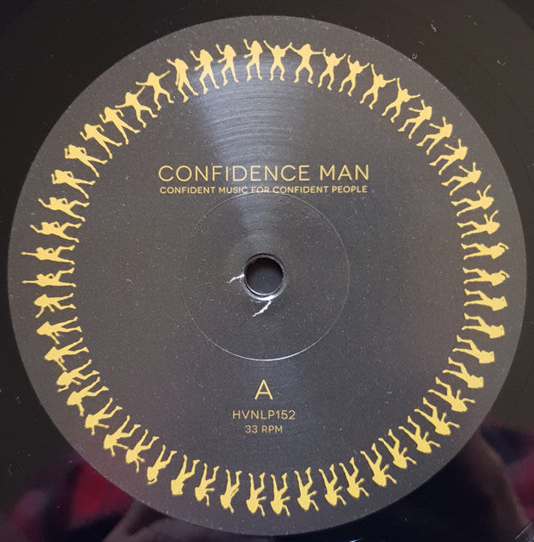 Image of Label Cover of LP - EX/VG+ - CONFIDENCE MAN, Confident Music For Confident People (Heavenly; HVNLP152, Worldwide 2018, Gold Metallic Foil Sleeve, Inner, Limited Edition of 500), Still In Opened Shrinkwrap With Hype Sticker,  - 2516015C