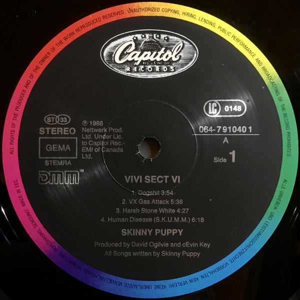 Image of Label Cover of LP - VG/VG - SKINNY PUPPY, VIVISectVI (Capitol Records; 064-7 91040 1, Europe 1988, Inner), ,  - 2126073E