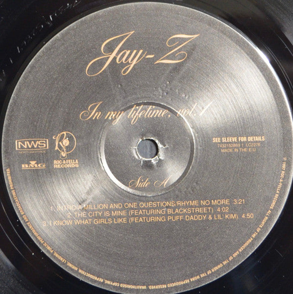 Image of Label Cover of 3xLP - G/G - JAY-Z, In My Lifetime Vol.1 (Northwestside; 74321 52869 1, UK 1997, Stickered Picture Sleeve, 2 Inners), Records have many marks. Sleeve has heavy ringwear and edgewear. ,  - 4126013E