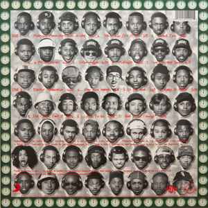 Image of Back Cover of LP - NEW/NEW - A TRIBE CALLED QUEST, Midnight Marauders (Jive; 01241414901, Europe 2019 Reissue), , Third and last of the "classic" Tribe records it is arguably the group's most musically sophisticated album. The tracks balance jazz, soul, and even reggae influences with pure hip-hop to arrive at a completely distinctive Tribe sound, the logical evolution of the bop-inflected hooks which characterised Low End Theory. Production-wise, Tribe graduates from a cool school aesthetic to an 