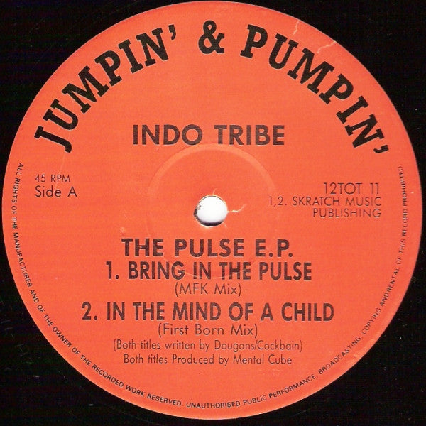 Image of Label Cover of 12" - VG/G+ - INDO TRIBE/FSOL, Pulse EP (Jumpin & Pumpin; 12TOT11, UK 1991, Picture Sleeve), Light marks on vinyl, plays VG.,  - 2546051S
