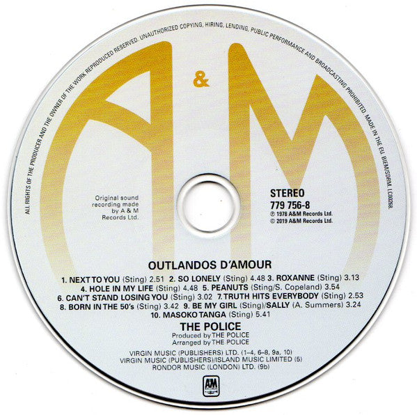 Image of Label Cover of 6xCD - VG+/EX - THE POLICE, Every Move You Make (The Studio Recordings) (A&M Records; 00602577975776, Europe 2019, Box Set, 6 Inners), ,  - 2736182E