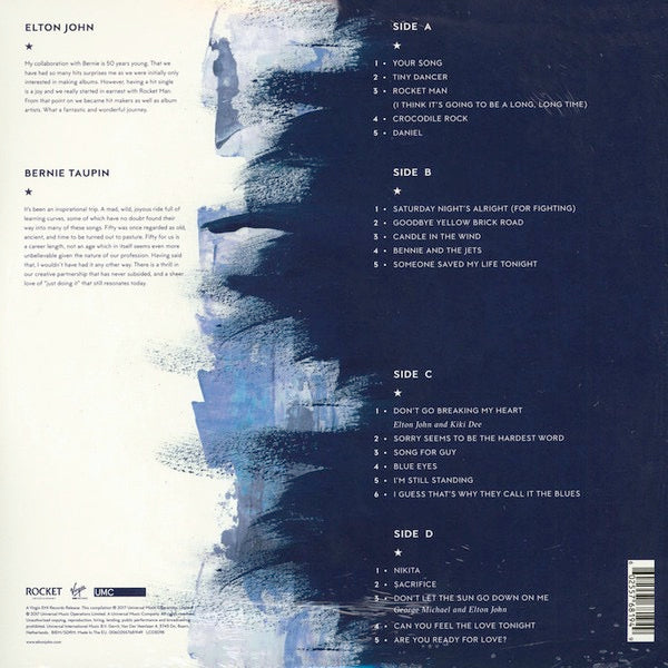 Image of Back Cover of 2xLP - VG/VG+ - ELTON JOHN, Diamonds (Rocket Entertainment; 00602557681949, Europe 2017, Gatefold, 2 Inners, 180 Gram Vinyl), ,  - 1526137E