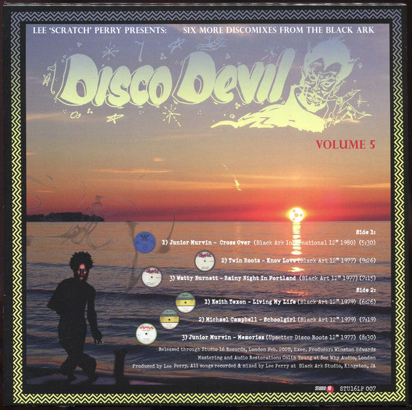 Image of Back Cover of 4134146E: LP - LEE 'SCRATCH' PERRY, Disco Devil Vol. 5 (6 More Classic Discomixes From The Black Ark Studio 1977-80) (Studio 16; STU16LP 007, UK 2020)   NEW/NEW