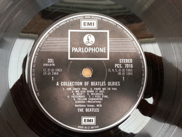 Image of Label Cover of LP - VG/VG - THE BEATLES, A Collection Of Beatles Oldies (Parlophone; PCS. 7016, UK 1973 Reissue, Laminated Front Sleeve, Stereo, Two EMI Boxes, Dot After PCS on Labels), ,  - 2716527C
