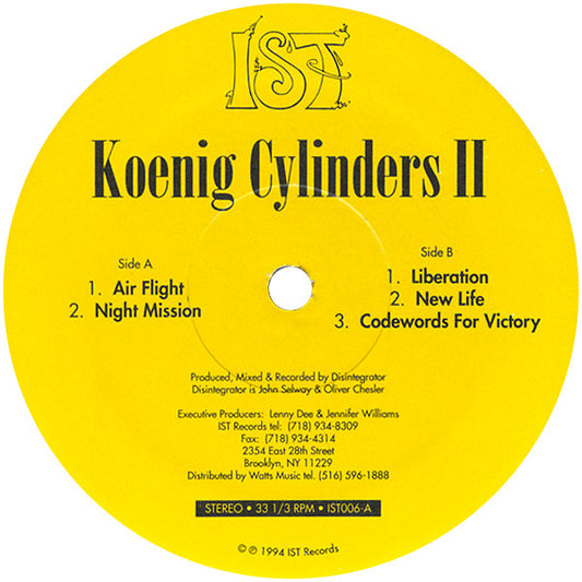 Image of Front Cover of 12" - VG/VG+ - KOENIG CYLINDERS, Koenig Cylinders II (IST Records; IST006, US 1994, Die Cut Company Sleeve), ,  - 1526322E
