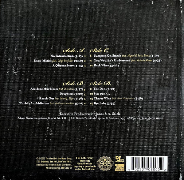 Image of Back Cover of 2xLP - VG/VG - NAS, Life Is Good (Def Jam; BOO17053-01, US 2012, Gatefold, Insert), Strong VG, a couple of light marks only. Minor corner bumps to sleeve. Stil in opened shrink.,  - 2826001E
