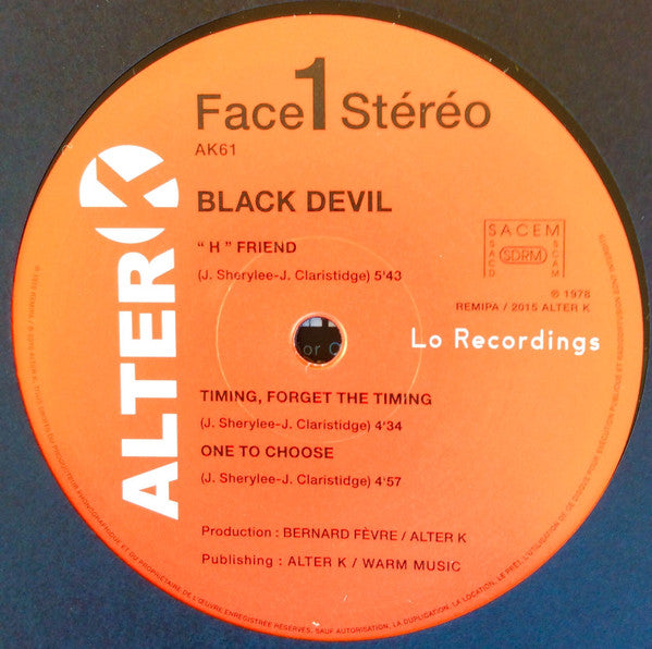 Image of Label Cover of LP - EX/EX - BLACK DEVIL, Disco Club (Alter K; AK61, France 2015 Reissue, Picture Sleeve, Remastered), Opened instore, still in shrink but not sealed.,  - 3926302E