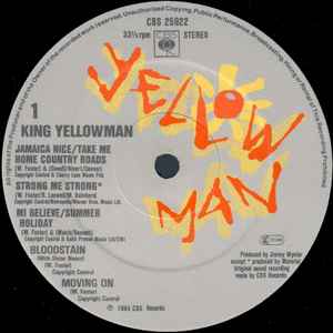 Image of Label Cover of LP - VG+/EX - YELLOWMAN, King (CBS; 25922, UK 1984, Company inner), Light creasing on sleeve,  - 4446068S