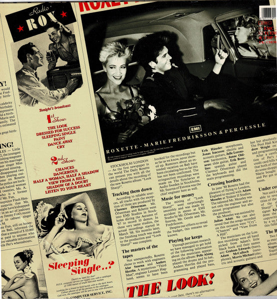 Image of Back Cover of LP - VG/VG - ROXETTE, Look Sharp! (EMI; EMC 3557, UK 1988, Inner), Strong VG, a few light marks,  - 3146239S