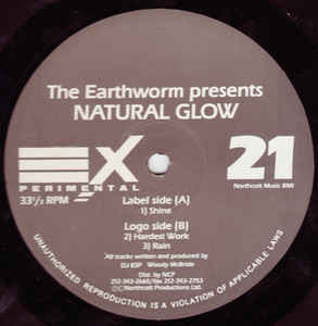 Image of Front Cover of 12" - /VG - THE EARTHWORM (WOODY MCBRIDE), Natural Glow (EXperimental; EX 21, US 1993), , A	ShineB1	Hardest WorkB2	Rain - 1416410C
