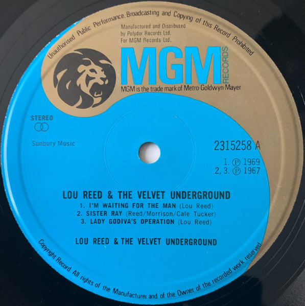 Image of Label Cover of 4715039C: LP - LOU REED & THE VELVET UNDERGROUND, Lou Reed & The Velvet Underground (MGM Records; 2315258, UK 1971)   VG/VG+