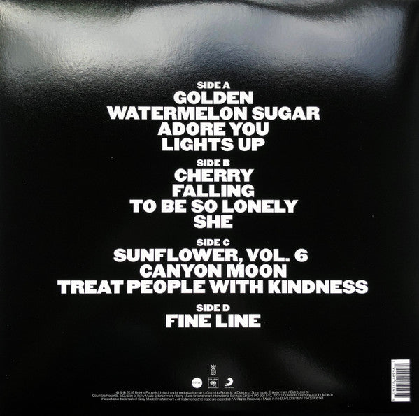 Image of Back Cover of 2xLP - VG+/VG+ - HARRY STYLES, Fine Line (Columbia; 19439705141, Europe 2019, Gatefold, 2 Inners, 180 Gram Vinyl), ,  - 3246315S