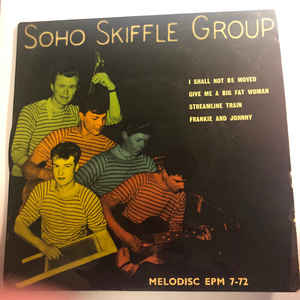 Image of Front Cover of 3722448E: 7" EP - SOHO SKIFFLE GROUP, Streamline Train (Melodisc Records Ltd.; EPM 7-72, UK 1950s, Laminated Flipback Sleeve) Tears And Piece Missing From Sleeve Opening  F/VG